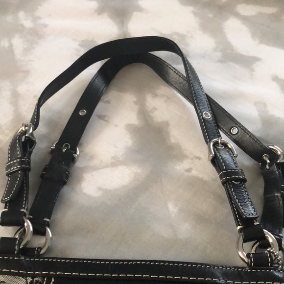 COACH SIGNATURE WOVEN JACQUARD BLACK/GRAY BAG👜 - Picture 8 of 9